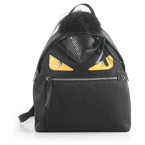 Fendi Monster Eyes Nylon & Leather Backpack